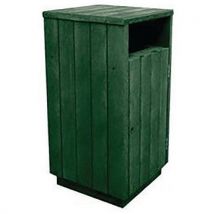 Poubelle D'extérieur Equilibre 130 L Protège Pluie Et Porte Sac Vert