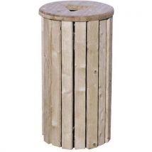 Poubelle D'extérieur Genève 100l Naturel Av. Couv