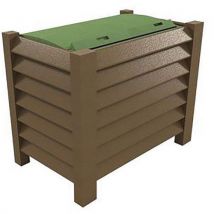 Cache Conteneur En U 1 Bac 4 Roues H120cm À Sceller Sable