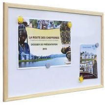 Panneaux D'affichage Cadre Bois Fond Laqué Blanc 30 X 40