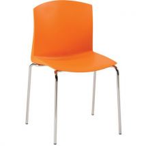 Chaise Pool 4 Pieds Chromés Coque Orange