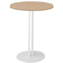 Table Roxane Piètement 2 Tubes Ø 60 Cm Chêne De Fil/blanc