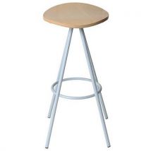 Tabouret Slim Bois Blanchi - Piètement Gris