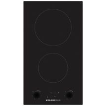 Glem - Table vitrocéramique GTH32K01 - 2 foyers - 3000W - Noir - Compacte et Puissante
