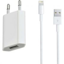 Chargeur Secteur Entrée Usb + Câble Compatible Iphone 5