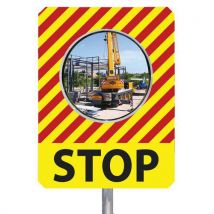 Miroir Provisoire Pour Chantier Avec Message « Stop »