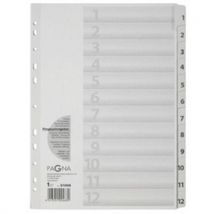Intercalaire En Carton Chiffres 1 - 12 A4 12 Touches