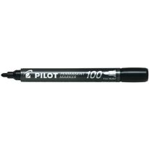 Pilot - Marqueur permanent 100 - Pointe ogive 1 mm - Noir - Idéal pour bureau et maison