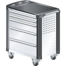 A257305 - Chariot Atelier Protection Coins - 5 Tiroirs - Blanc