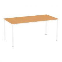 Table À Manger Versys Avec Base Blanche Ral 9003 160 X 80 X 743 Cm Hêtre