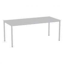 Table À Manger Versys Avec Base Argentée Ral 9006 180 X 80 X 743 Cm Gris Clair