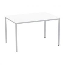 Table À Manger Versys Avec Base Argentée Ral 9006 120 X 80 X 743 Cm Blanc