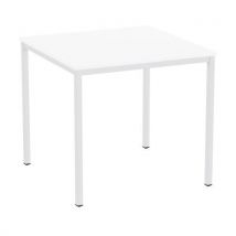 Table À Manger Versys Avec Base Gris Clair Ral 7035 80 X 80 X 743 Cm Blanc