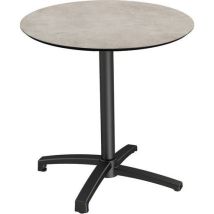 Veba - Table de bistrot X CROSS Ø70 cm Gris Acier - Pliable, Usage Intensif, Intérieur/Extérieur