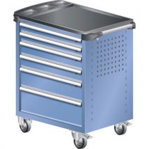 A257382 - Chariot Atelier Revêtement Plastique - 6 Tiroirs - Bleu