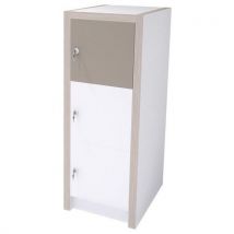 Colonne Moyo 3 Cases Portes Serrure Blanc/argile