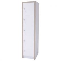 Colonne Moyo 5 Cases Portes Serrure Blanc