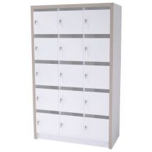 Colonne Moyo 15 Cases Portes Courrier Serrure Blanc