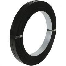 BBA Emballages - Feuillard laqué noir en acier - 12,5 x 0,5 mm - 960 m - Haute résistance