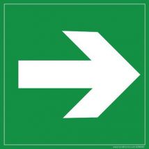Signalétique Évacuation Flèche Droite Pvc 125x125mm