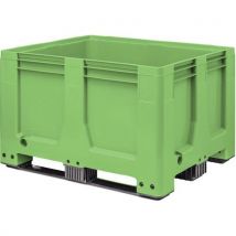 Schoeller Allibert - Caisse-palette rigide 610L Verte - Polyéthylène Haute Densité - Usage Alimentaire - Recyclable