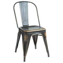 Chaise Hot Métal Vieilli Vintage Noir