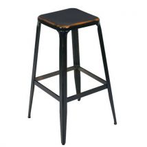 Tabouret Haut Hot Métal Vieilli Vintage Noir