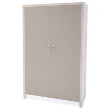 Armoire Haute Moyo 2 Portes Serrure Blanc /argile