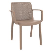 Garbar - Lot de 4 Fauteuils FRESH Polypropylène Beige - Empilables - Usage Collectivité - Résistants Intérieur/Extérieur