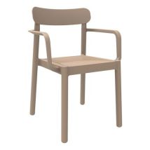 Garbar - Lot de 4 Fauteuils Elba Polypropylène Beige - Empilable - Usage Collectivité - Intérieur/Extérieur