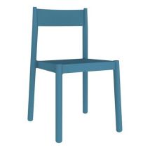 Garbar - Lot de 4 chaises DANNA polypropylène bleu - Empilables - Usage collectivité - Rétro