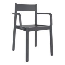 Garbar - Lot de 4 Fauteuils DANNA Polypropylène Gris Foncé - Empilables - Usage Collectivité - 56.1 x 53.5 x 80 cm