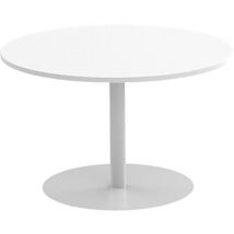 Table De Réunion Ronde 120cm Pied Tulipe Blanc/blanc