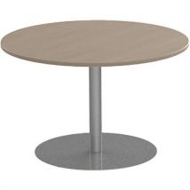 Table De Réunion Ronde 120cm Pied Tulipe Orme/aluminium