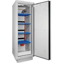 Armoire Blanche Haute Lithium 1 Porte 4 Étagères 4 Rack 8 Prises