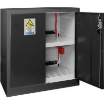 Trionyx - Armoire de Sécurité pour Batteries Lithium - 2 Portes, 2 Étagères - Acier Noir 930x1000x500mm - Fermeture à Clé