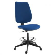 Chaise Haute Kiwi Avec Repose Pieds Sur Roulettes Bleu