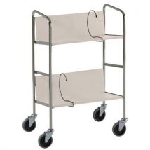 Chariot À Classeurs - 2 Plateaux - Beige -capacité 75 Kg
