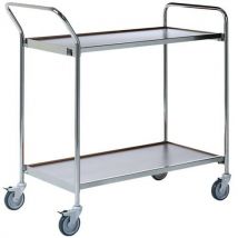 Helge Nyberg - Table roulante grise 2 plateaux - 1000x420mm - 150 kg - Robuste et pratique