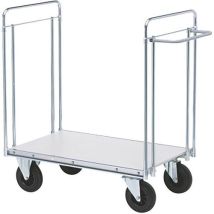 Helge Nyberg - Chariot à plateforme 400 MOD55 - 1600x700mm - 500kg - 1 plateau gris - Roulettes caoutchouc 200mm