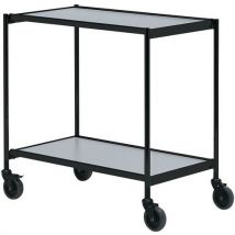 Table Roulante Noire/gris - 2 Plateaux 1000x420mm - 150 Kg