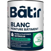 Peinture Murs Et Plafonds 98% Opacité Satin 1 L Blanc