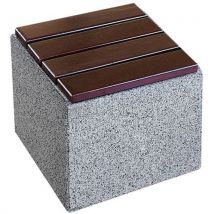 Assise Kube En Béton Avec Assise Bois