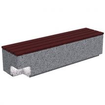 Banc Kube En Béton Avec Assise Bois Et Lampe Led