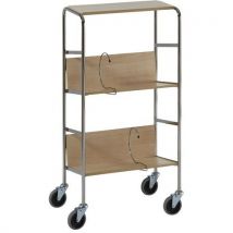 Chariot De Classeurs - 3 Plateaux Bouleau - Capacité 75 Kg