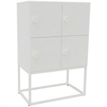 Meuble 4 Cases Kim Serrure Code Blanc/blanc