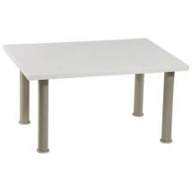 Table Basse Cosy 80x60 Piet. Gris/alu Plateau Blanc