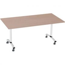 Table Pliante Axe Rectangle 160x68 Cm 9146 Hêtre/blanc