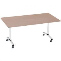 Table Pliante Axe Rectangle 160x80cm 9146 Hêtre/blanc