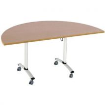 Table Pliante Axe Demi-lune 136x68 Cm 9146 Hêtre/blanc